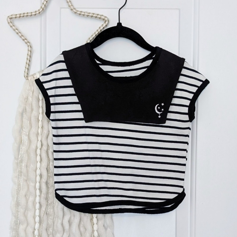 Striped Sailor Collar Shirt, 2T